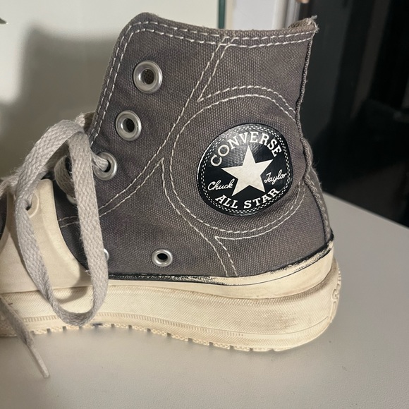 Awesome and rare Converse high tops with rubber crossover. Gray - Picture 6 of 9